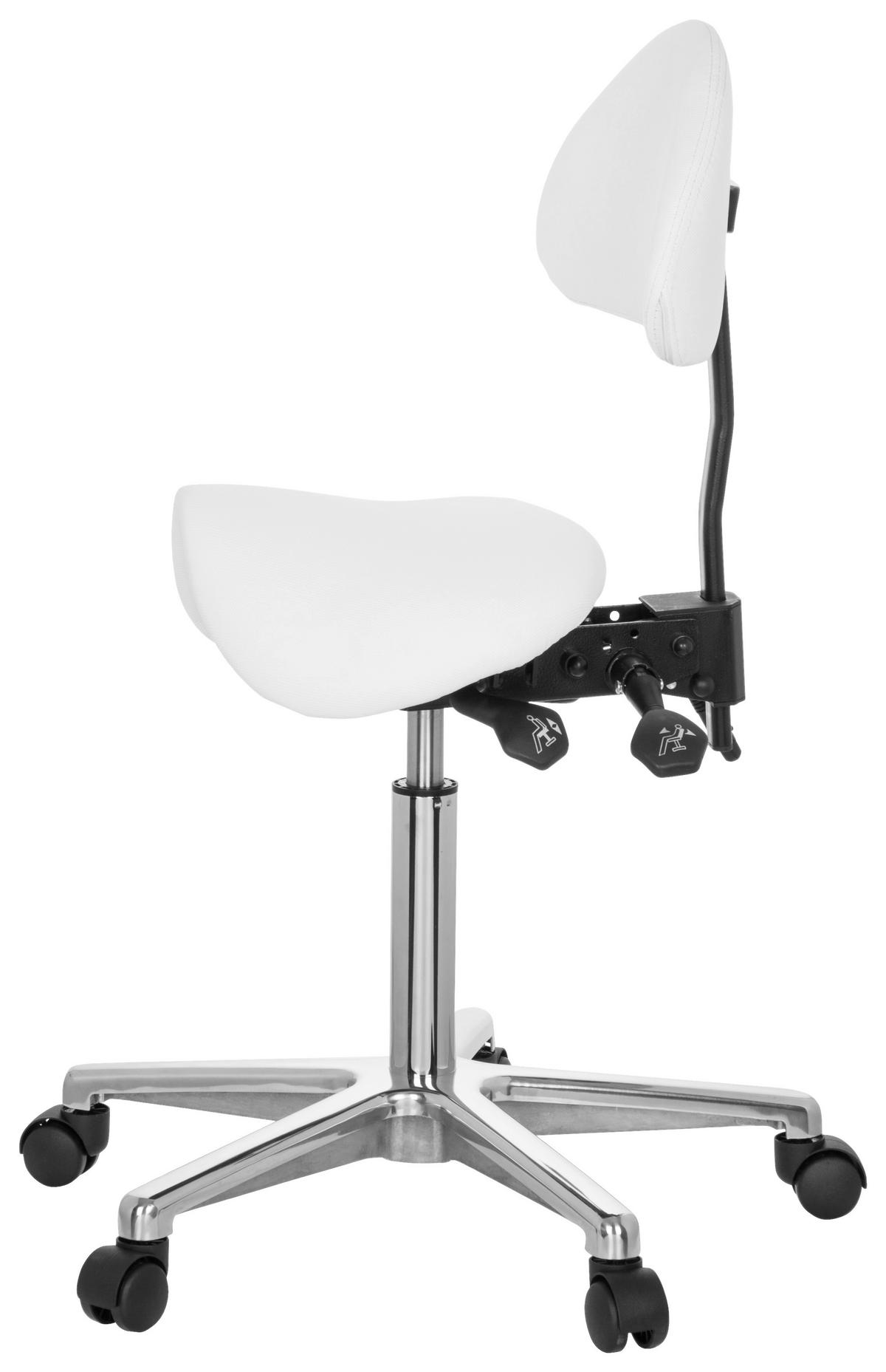BÜROHOCKER Weiß  - Alufarben/Weiß, MODERN, Kunststoff/Textil (36/105/40cm) - MID.YOU