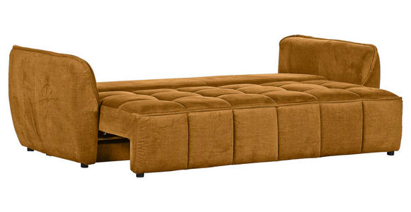 SCHLAFSOFA Flachgewebe Senfgelb - Senfgelb/Schwarz, KONVENTIONELL, Kunststoff/Textil (250/70/118cm) - Carryhome