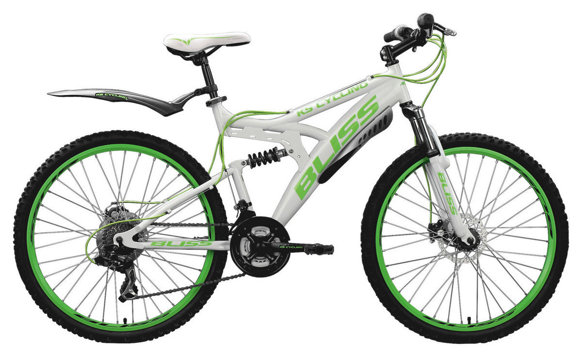 MOUNTAINBIKE 26 Zoll  - Weiß/Grün, Basics, Metall (180/70/80cm) - KS Cycling