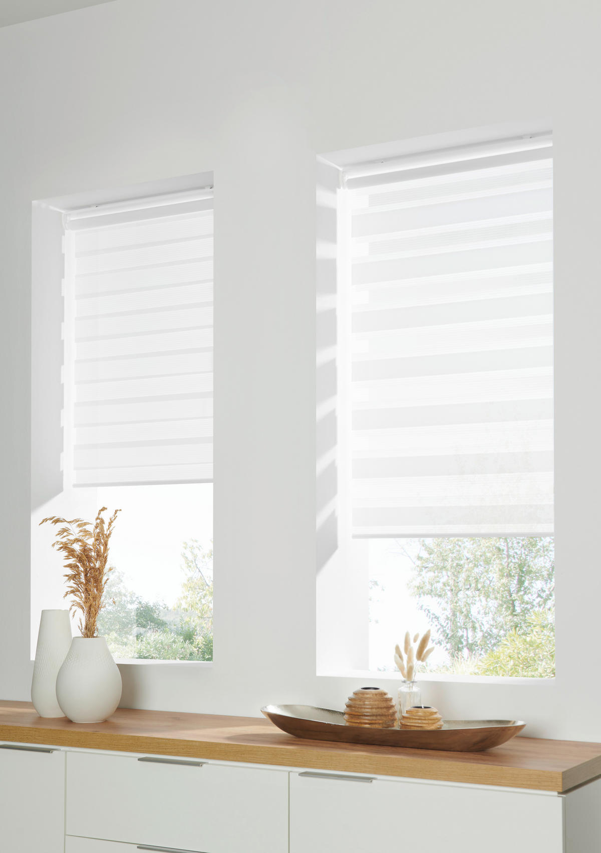DOPPELROLLO - Weiss, Design, Textil (80/160cm) - Homeware