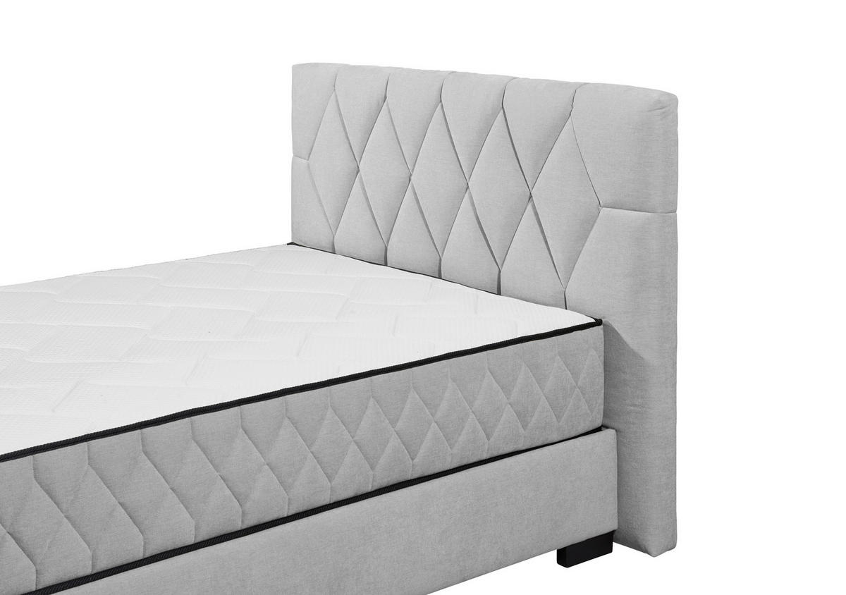 BOXBETT 140/200 cm  in Hellgrau  - Hellgrau/Schwarz, MODERN, Holzwerkstoff/Kunststoff (140/200cm) - MID.YOU