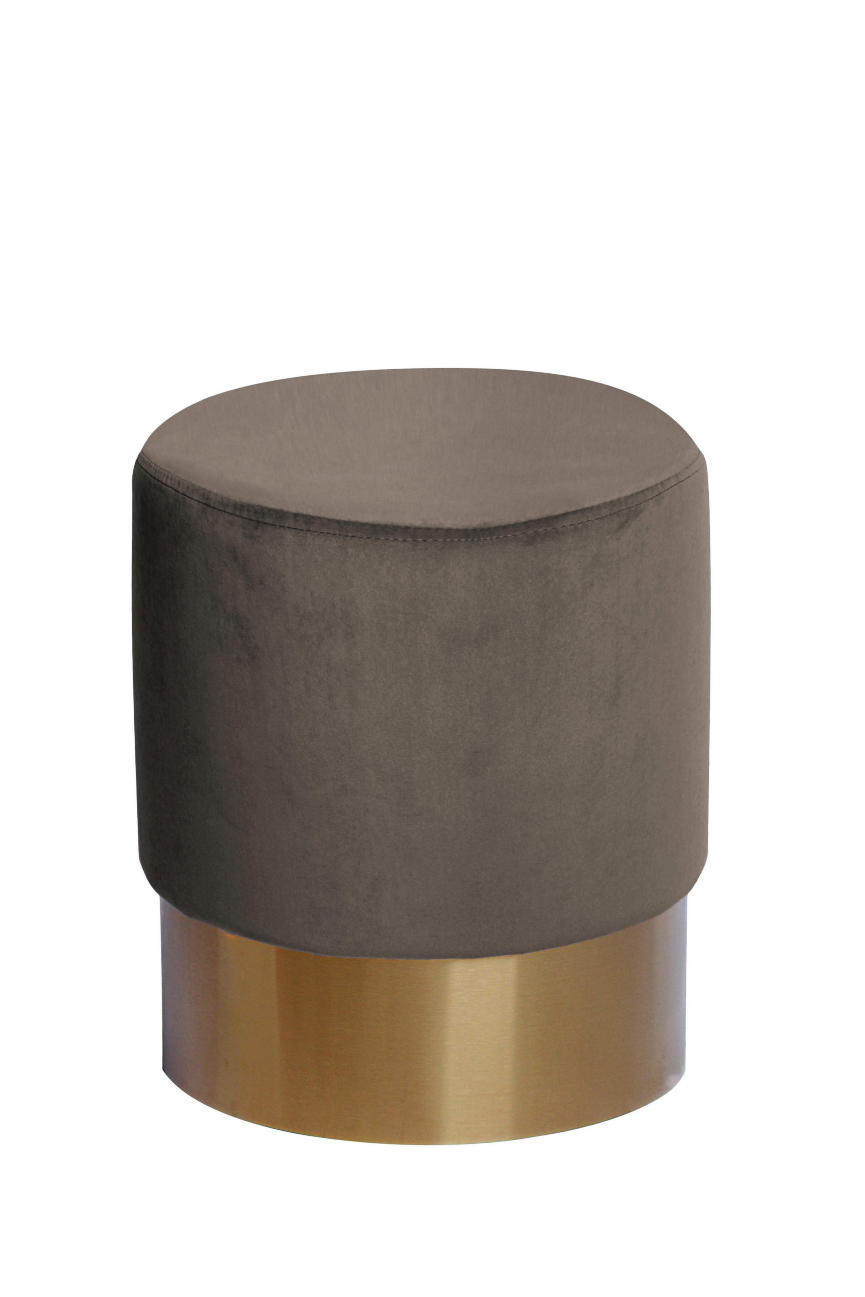 HOCKER in Holz, Textil, Holzwerkstoff Taupe  - Taupe/Goldfarben, Basics, Holz/Holzwerkstoff (35/42cm) - Kayoom