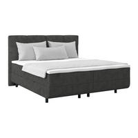 POLSTERBETT Bettkasten, Topper 180/200 cm  in Dunkelgrau  - Dunkelgrau/Schwarz, MODERN, Kunststoff/Textil (180/200cm) - MID.YOU