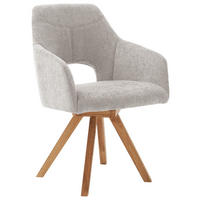 ARMLEHNSTUHL  in Mikrofaser  - Wildeiche/Weiß, Design, Holz/Textil (57/84/57cm) - Voleo