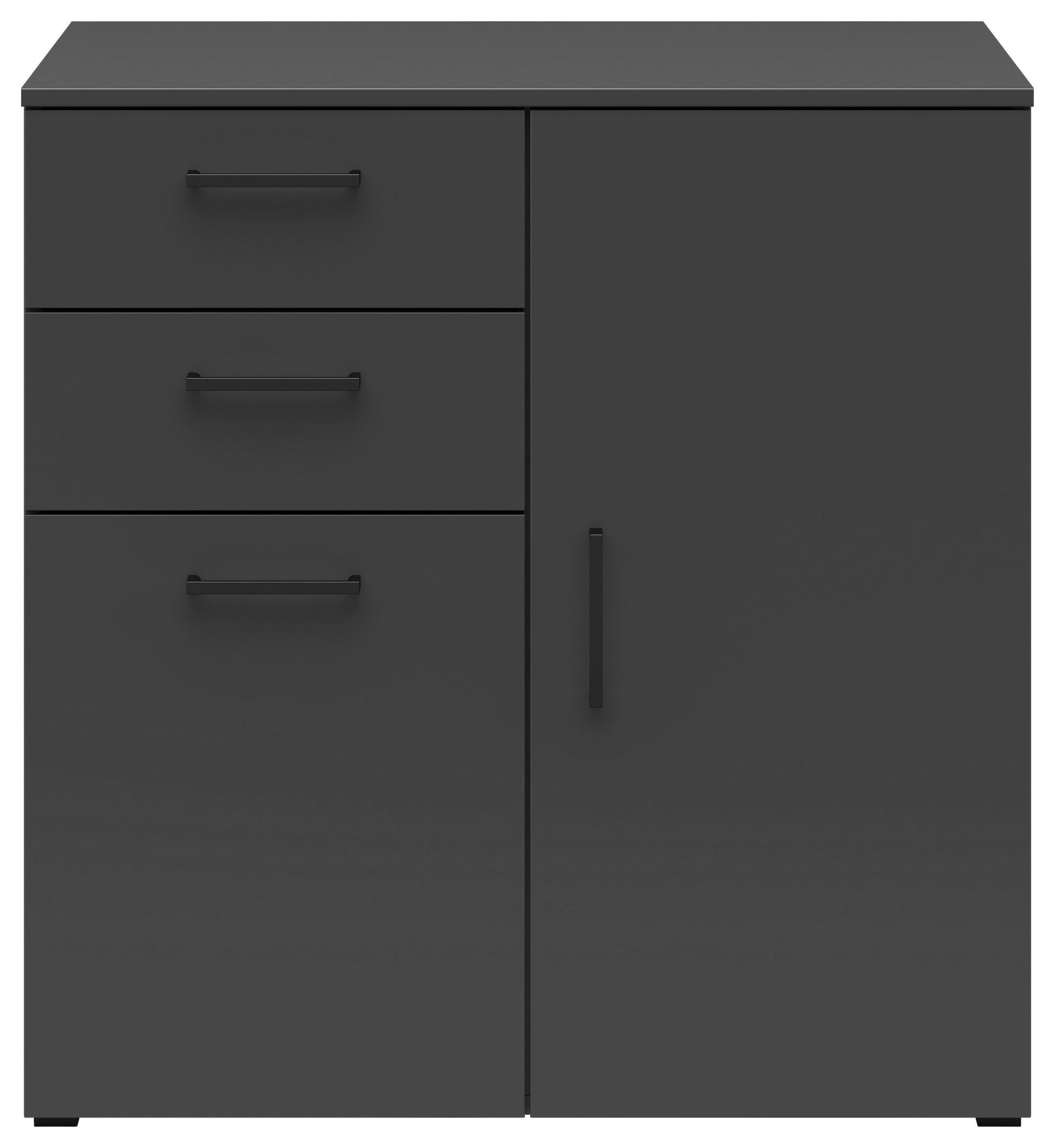 KOMMODE  in 80/83/52 cm  - Anthrazit/Schwarz, MODERN, Holzwerkstoff/Kunststoff (80/83/52cm) - Carryhome