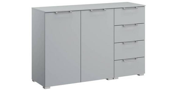 SIDEBOARD 120/81/42 cm in Hellgrau - Silberfarben/Hellgrau, Design, Holzwerkstoff/Kunststoff (120/81/42cm) - Novel