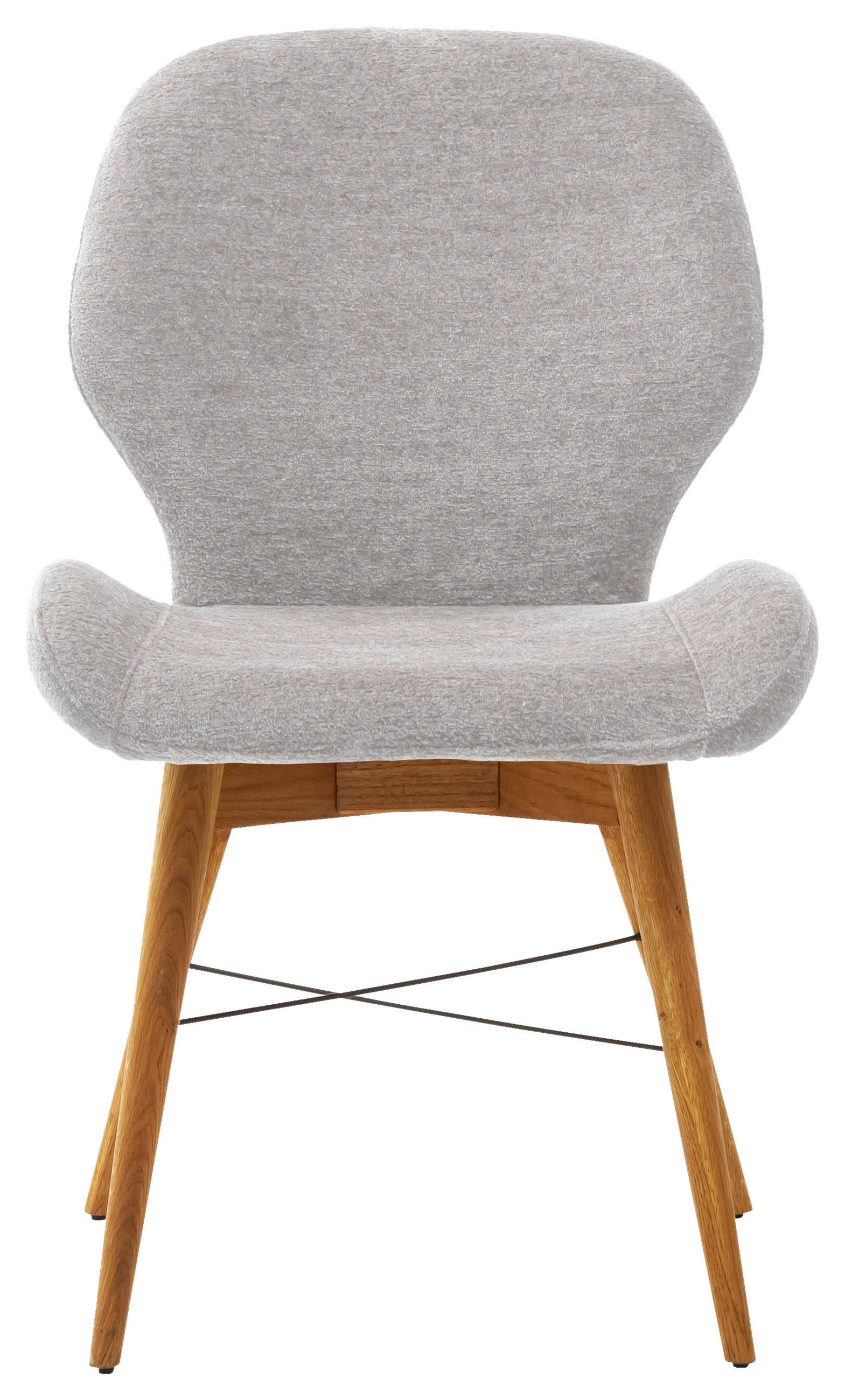 STUHL  in Bouclé  - Wildeiche/Hellgrau, Design, Holz/Textil (53/87/64cm) - Carryhome