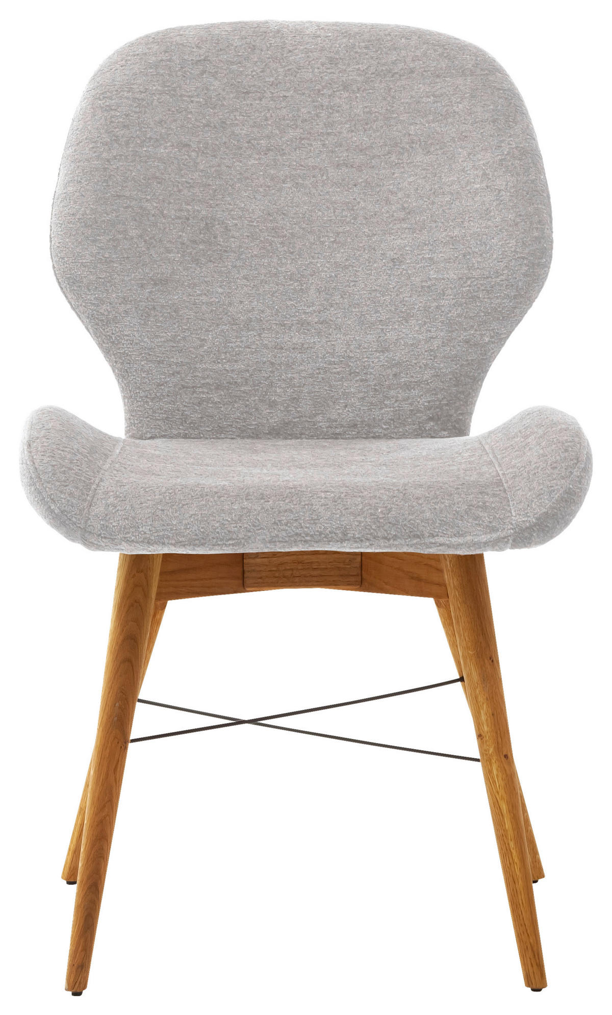 STUHL  in Bouclé  - Wildeiche/Hellgrau, Design, Holz/Textil (53/87/64cm) - Carryhome