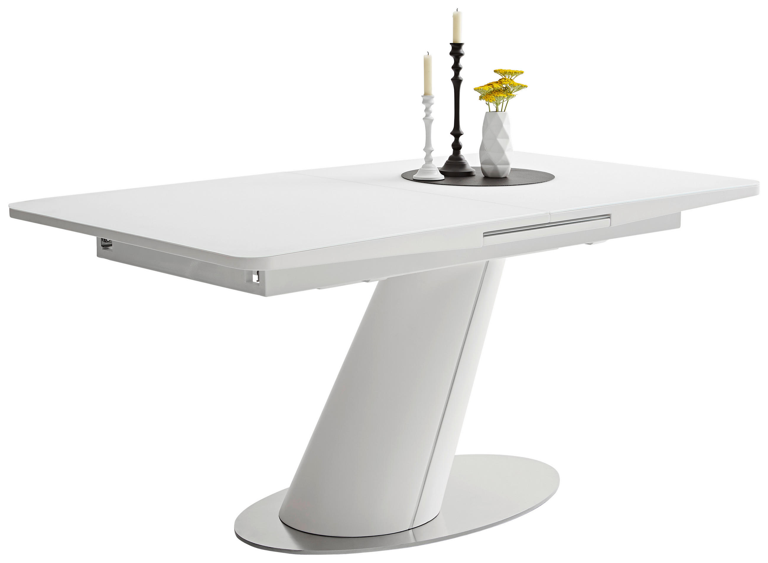 Esstisch in Metall, Glas, Holzwerkstoff 160(200)/90/76 cm