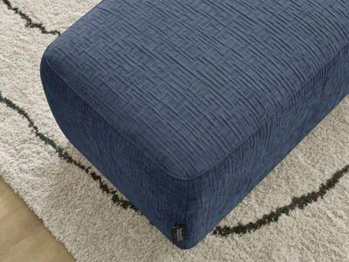 HOCKER ATILLA Struktur Dunkelblau  - Schwarz/Dunkelblau, MODERN, Kunststoff/Textil (92/44/48cm)