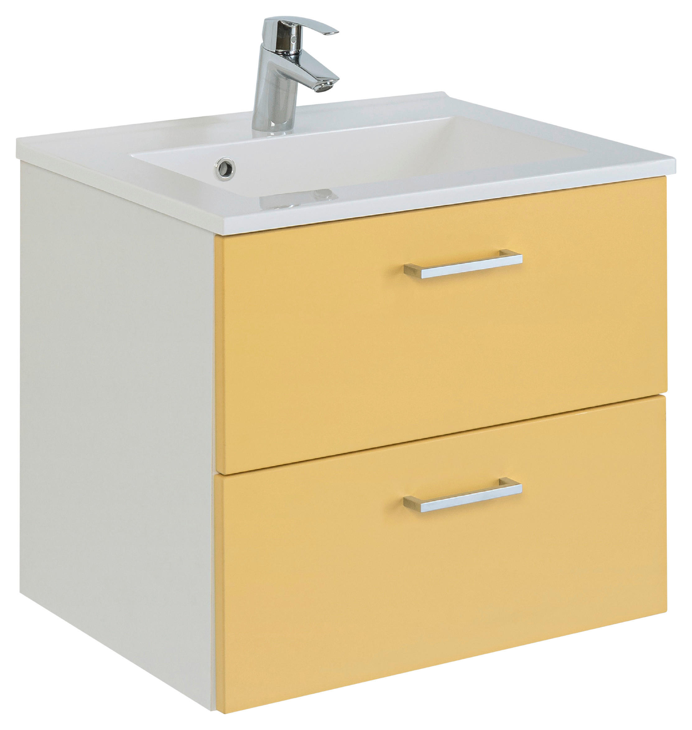 WASCHTISCHKOMBI 60 cm  - Chromfarben/Gelb, MODERN, Holzwerkstoff/Stein (60cm) - Held