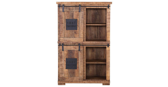 HIGHBOARD  in 95/145/45 cm  - Schwarz/Naturfarben, ROMANTIK / LANDHAUS, Holz/Metall (95/145/45cm) - Landscape