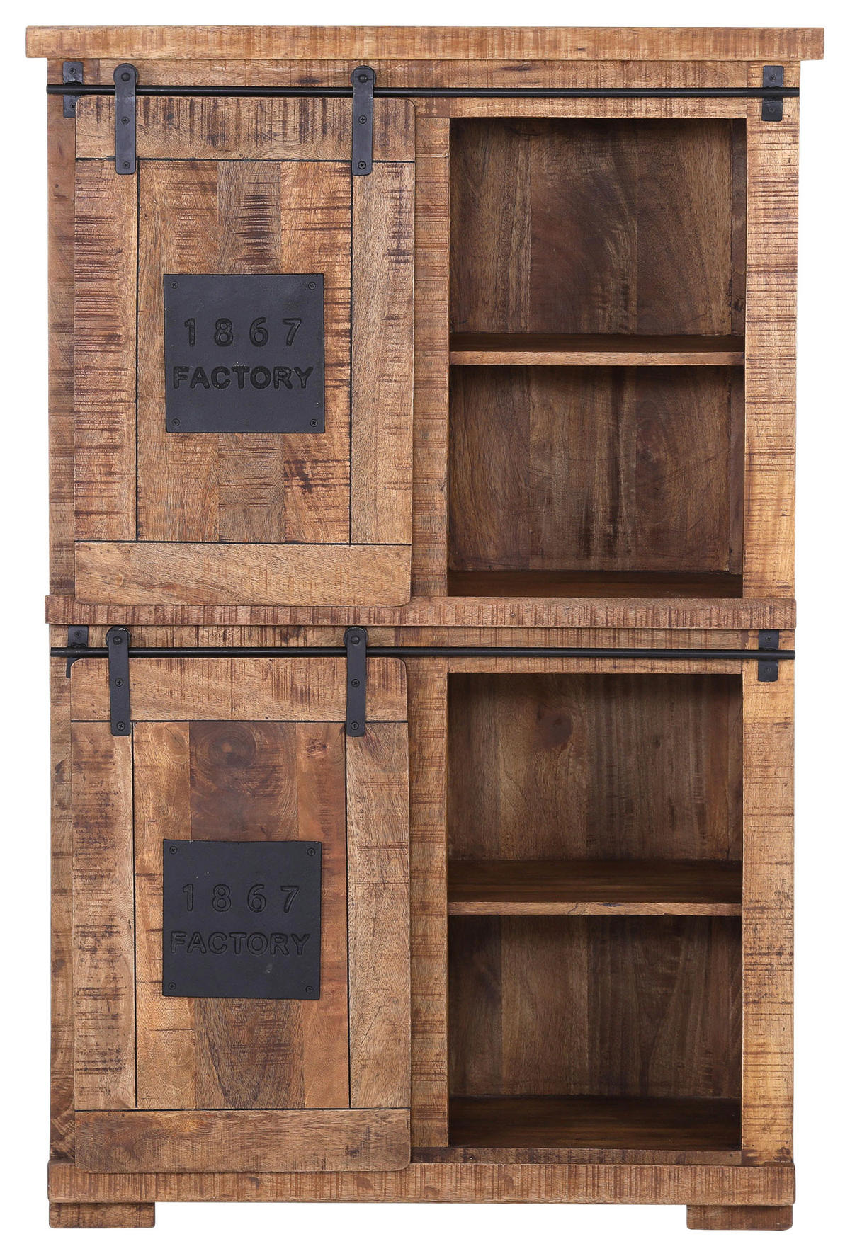 HIGHBOARD  in 95/145/45 cm  - Schwarz/Naturfarben, ROMANTIK / LANDHAUS, Holz/Metall (95/145/45cm) - Landscape