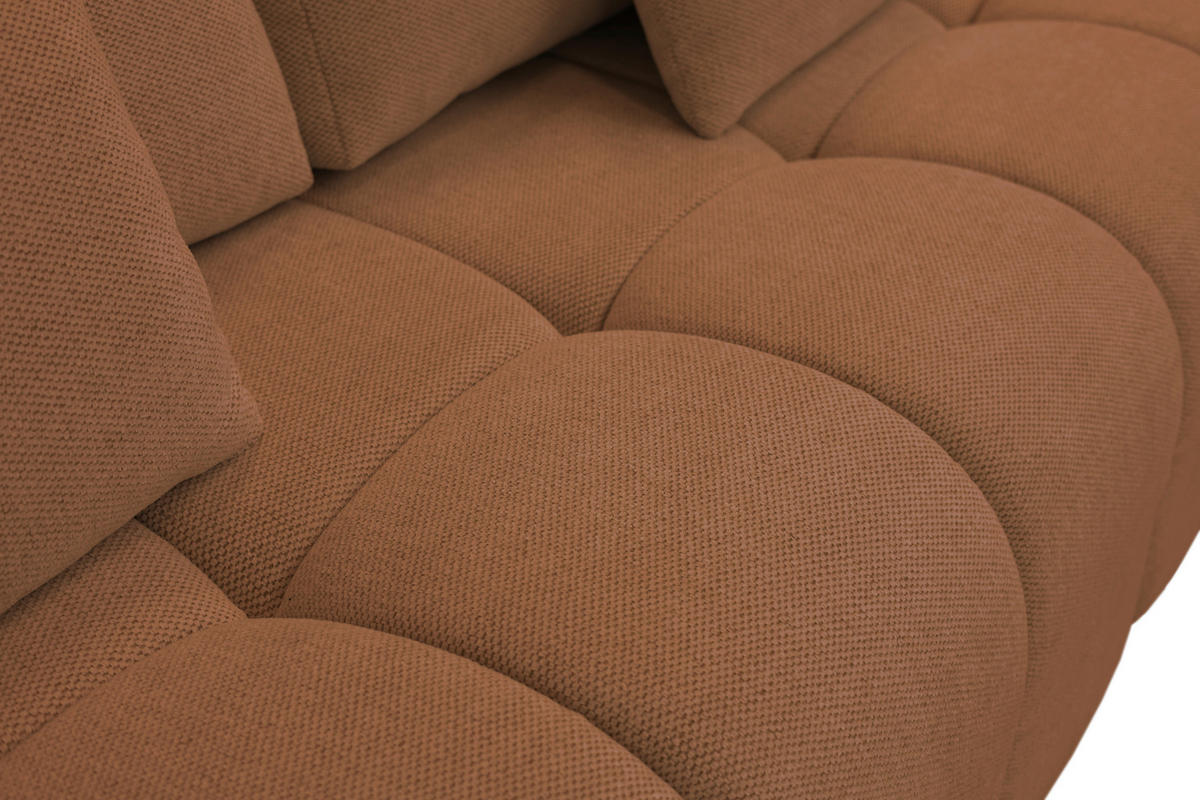BOXSPRINGSOFA in Chenille Rostfarben  - Rostfarben/Schwarz, MODERN, Kunststoff/Textil (210/72/105cm) - Cantus