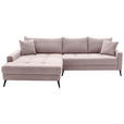 ECKSOFA  in Cord Rosa  173/280 cm  - Schwarz/Rosa, KONVENTIONELL, Textil/Metall (173/280cm) - Hom`in
