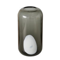 VASE  - Dunkelgrau, Design, Glas (12,5/24,8cm)