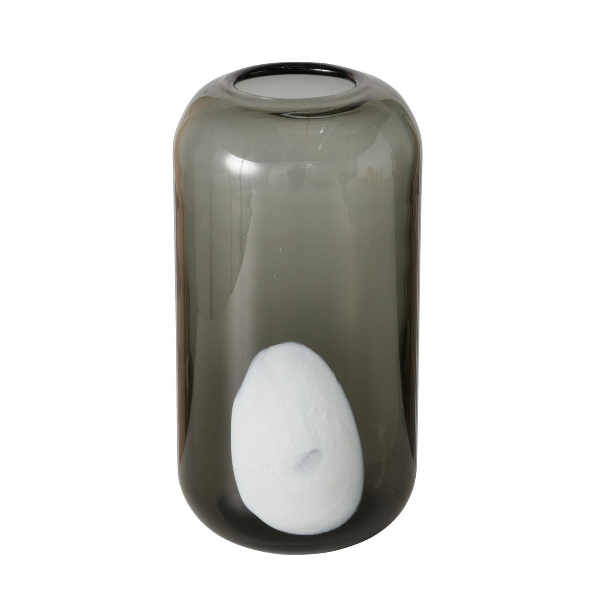 VASE  - Dunkelgrau, Design, Glas (12,5/24,8cm)