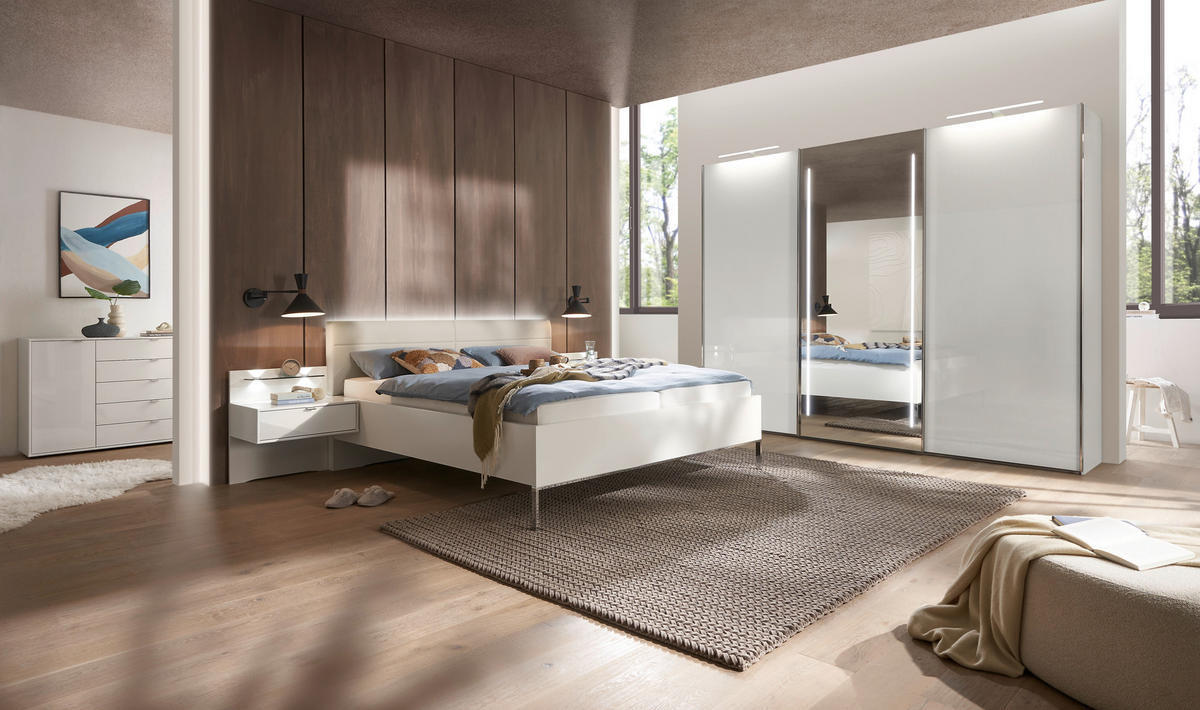 BETTANLAGE - Champagner/Weiß, Design, Glas/Textil (180/200cm) - Dieter Knoll