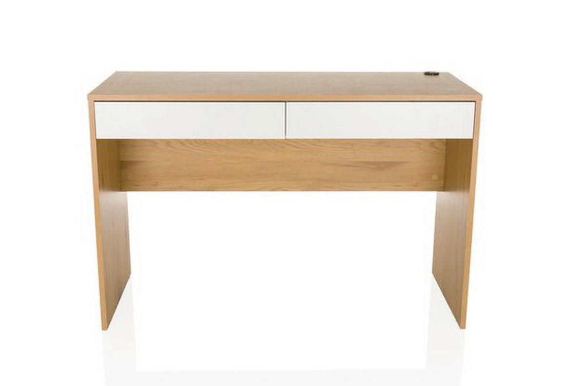 SKRIVBORD  i vit, ekfärgad  - vit/ekfärgad, Modern, trämaterial (120/78/50cm) - MID.YOU