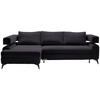 ECKSOFA in Chenille Schwarz  - Schwarz, Konventionell, Textil/Metall (184/265cm) - Hom`in