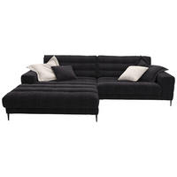 ECKSOFA  in Flachgewebe Schwarz  207/296 cm  - Schwarz, Design, Textil/Metall (207/296cm) - Dieter Knoll