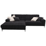 ECKSOFA  in Flachgewebe Schwarz  207/296 cm  - Schwarz, Design, Textil/Metall (207/296cm) - Dieter Knoll