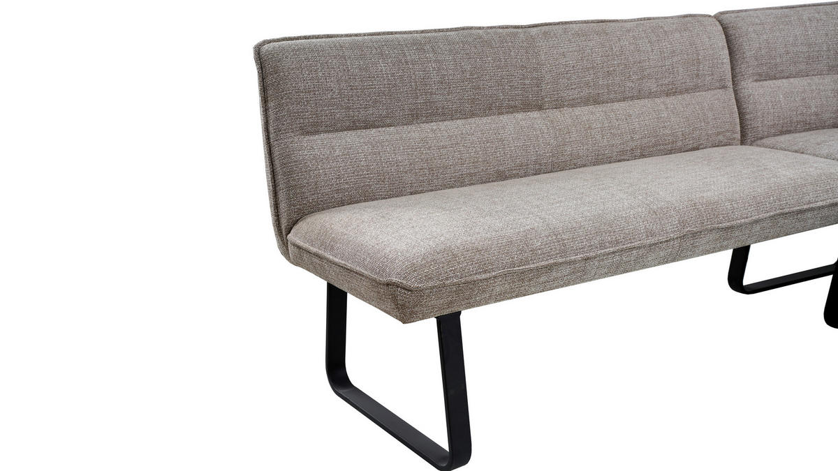 ECKBANK  in Braun  - Schwarz/Braun, MODERN, Textil/Metall (168-213/86/63cm) - MID.YOU