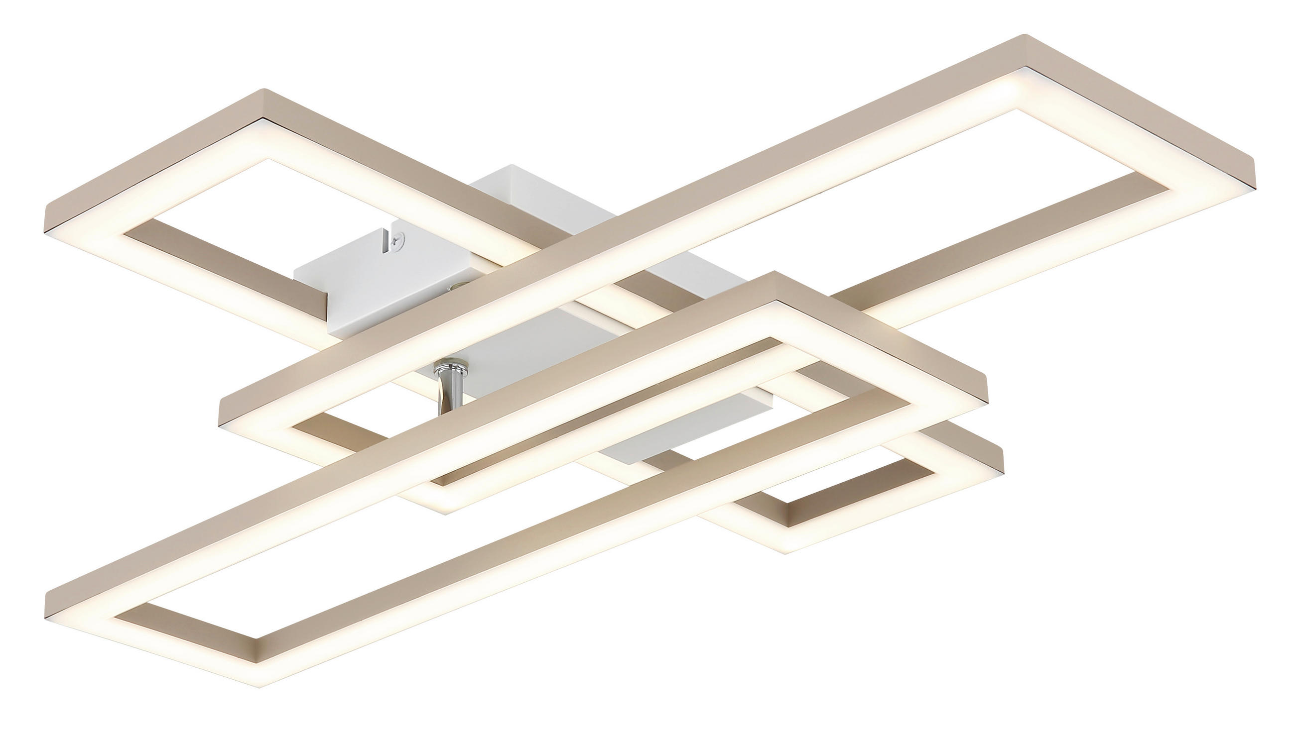 LED-DECKENLEUCHTE WILTON 55/40/7,5 cm  - Sandfarben/Weiß, Design, Kunststoff (55/40/7,5cm) - Globo
