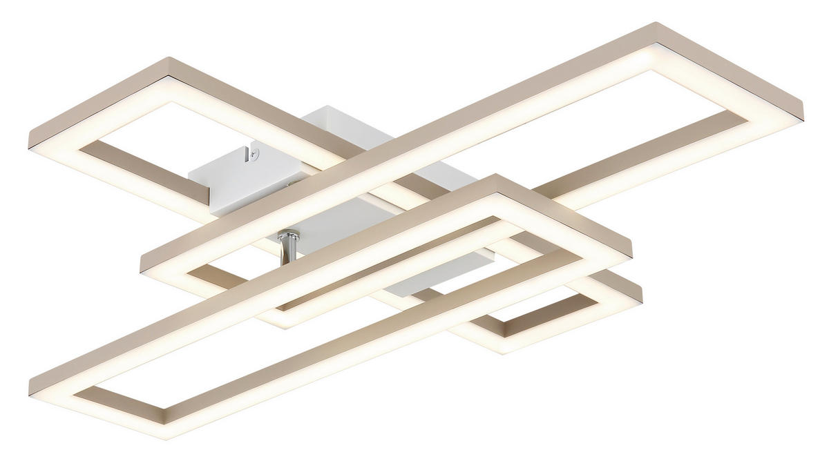 LED-DECKENLEUCHTE WILTON 55/40/7,5 cm  - Sandfarben/Weiß, Design, Kunststoff (55/40/7,5cm) - Globo