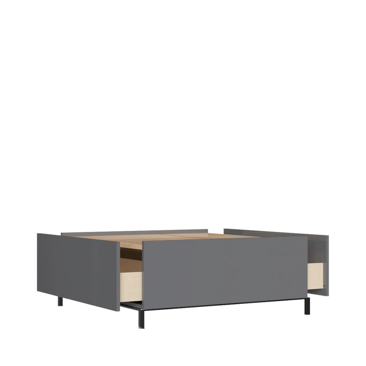 KLUB STOČIĆ 90/37/90 cm  boja orahovog drveta, antracit visoki sjaj  - antracit visoki sjaj/boja orahovog drveta, Dizajnerski, pločasti materijal (90/37/90cm)