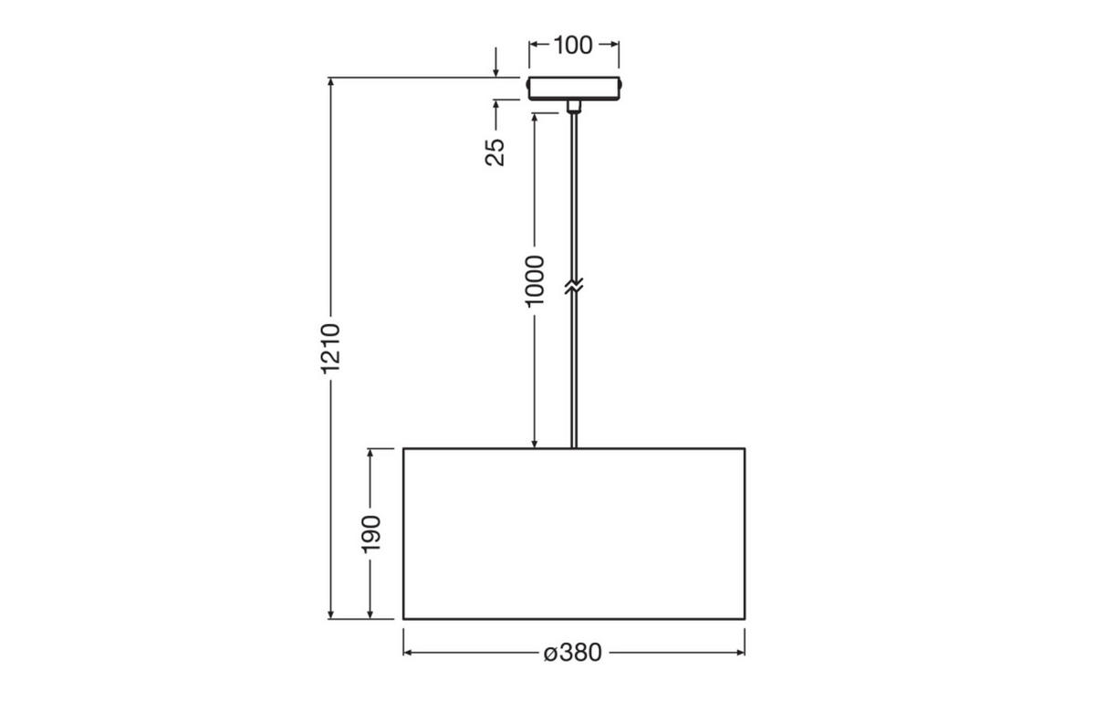 PENDELLEUCHTE 38/121 cm   - Dunkelgrau, KONVENTIONELL, Naturmaterialien/Metall (38/121cm) - Ledvance