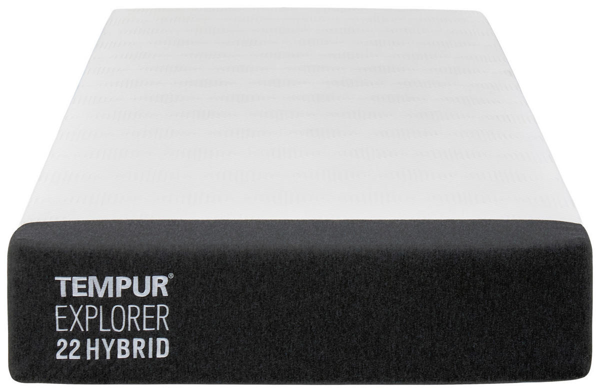 VISCOMATRATZE EXPLORER HYBRID 100/200 cm Höhe ca. 22 cm  - Weiss/Grau, Basics, Textil (100/200cm) - Tempur
