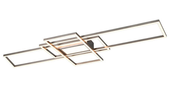 LED-DECKENLEUCHTE 105/42/6,5 cm   - Nickelfarben, Design, Metall (105/42/6,5cm) - Novel