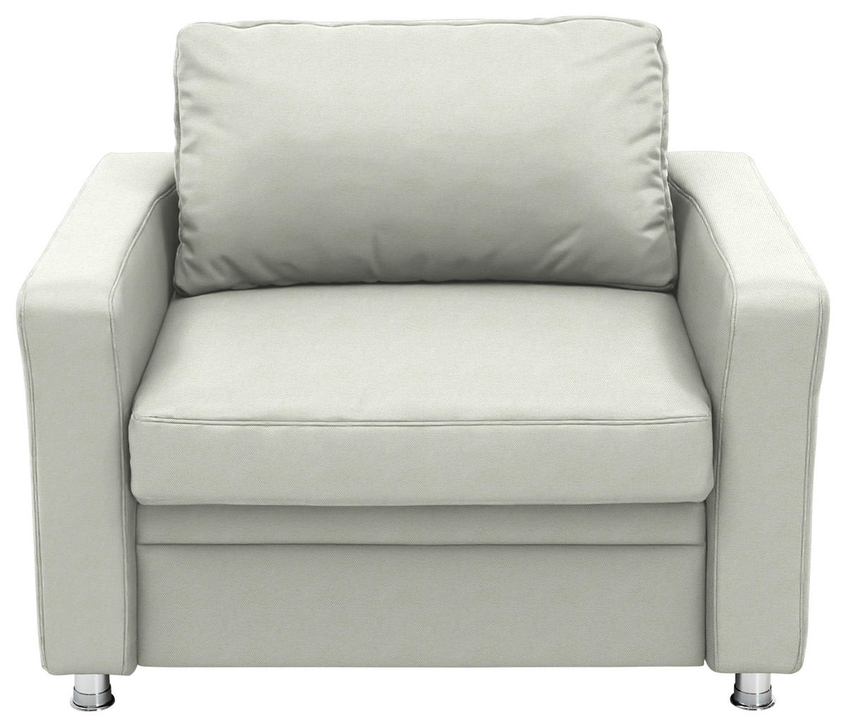 SCHLAFSESSEL Chenille Weiss  - Weiss/Alufarben, Konventionell, Textil/Metall (106/90/100cm) - Beldomo Style
