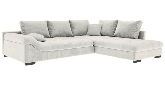 ECKSOFA Naturfarben Cord Zierkissen, Rückenkissen, Rücken echt  - Schwarz/Naturfarben, KONVENTIONELL, Holz/Textil (298/202cm) - Carryhome