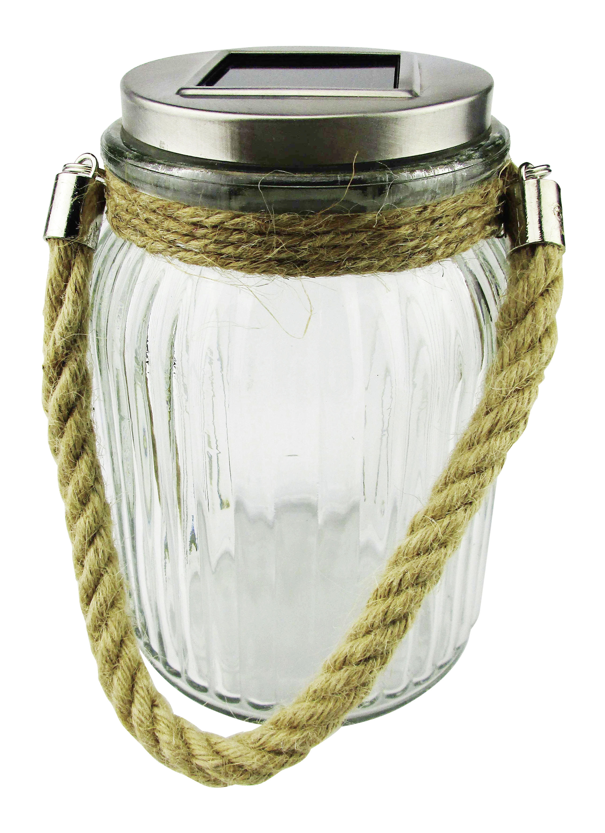 AR Glass Candle Holder with Rope Handle 22 x 12 cm 