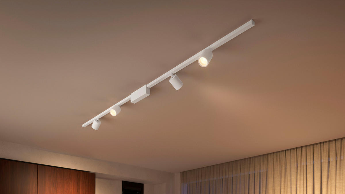 SCHIENENSYSTEM Perifo 221,5/12,8/2,6 cm   - Weiß, Basics, Metall (221,5/12,8/2,6cm) - Philips HUE