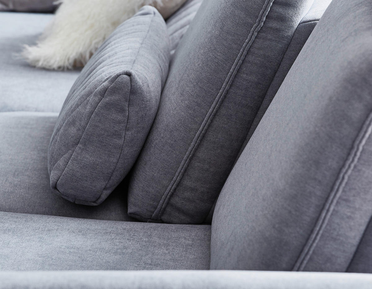 ECKSOFA MR 270 Currygelb Chenille  - Chromfarben/Currygelb, Design, Textil/Metall (335/181cm) - Musterring