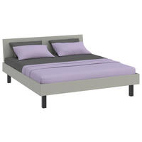 BETT 180/200 cm  in Hellgrau  - Hellgrau/Schwarz, Design, Holzwerkstoff/Metall (180/200cm) - Xora
