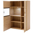 HIGHBOARD  in 94/139/39 cm  - Eichefarben/Silberfarben, KONVENTIONELL, Glas/Holzwerkstoff (94/139/39cm) - Cantus