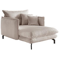 XXL-SESSEL in Cord Beige  - Beige/Schwarz, Modern, Textil/Metall (111/101/167cm) - Livetastic