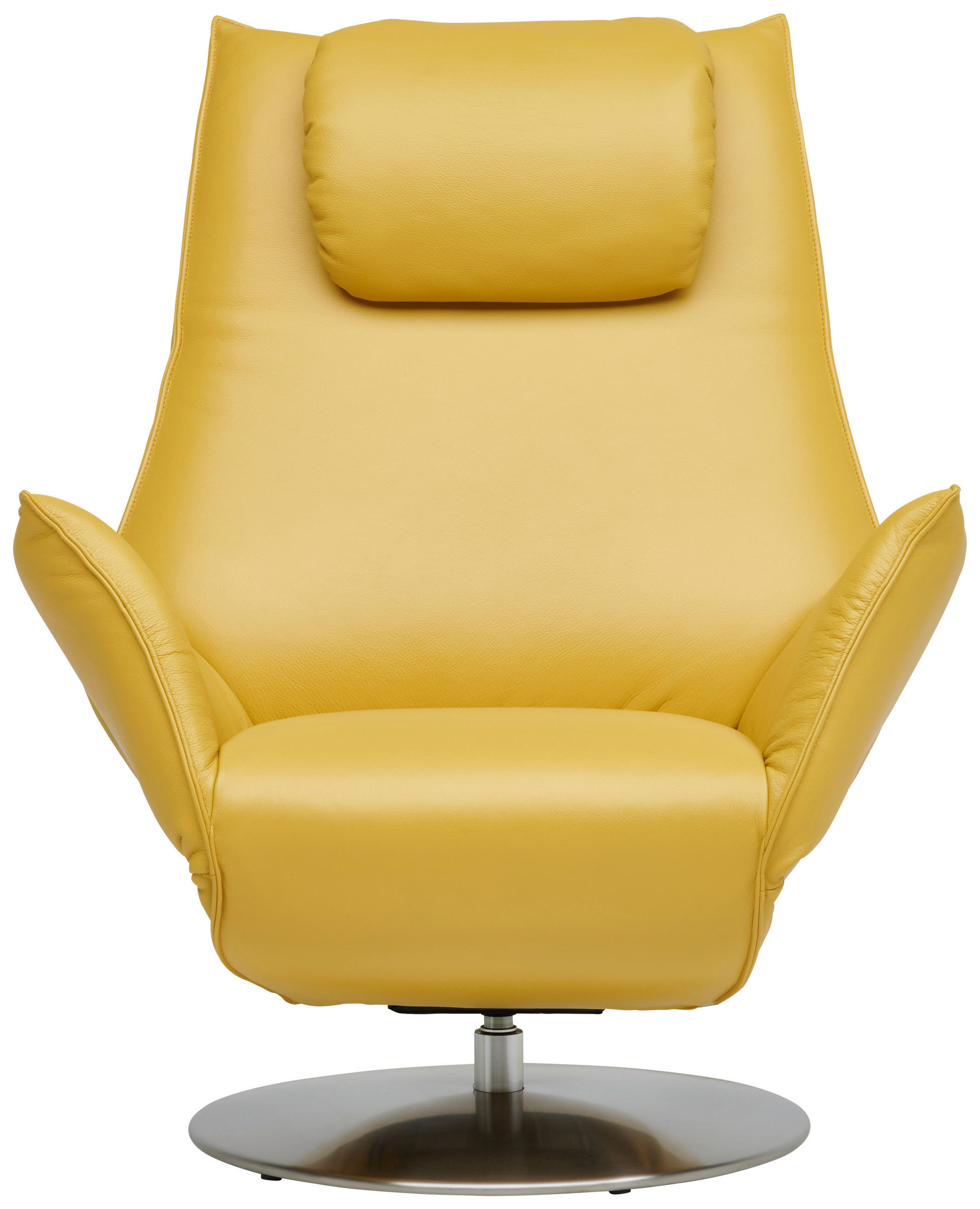 POČIVALNIK,  rumena usnje - barve nerjavečega jekla/rumena, Design, kovina/usnje (92-79/113-90/165cm) - Dieter Knoll