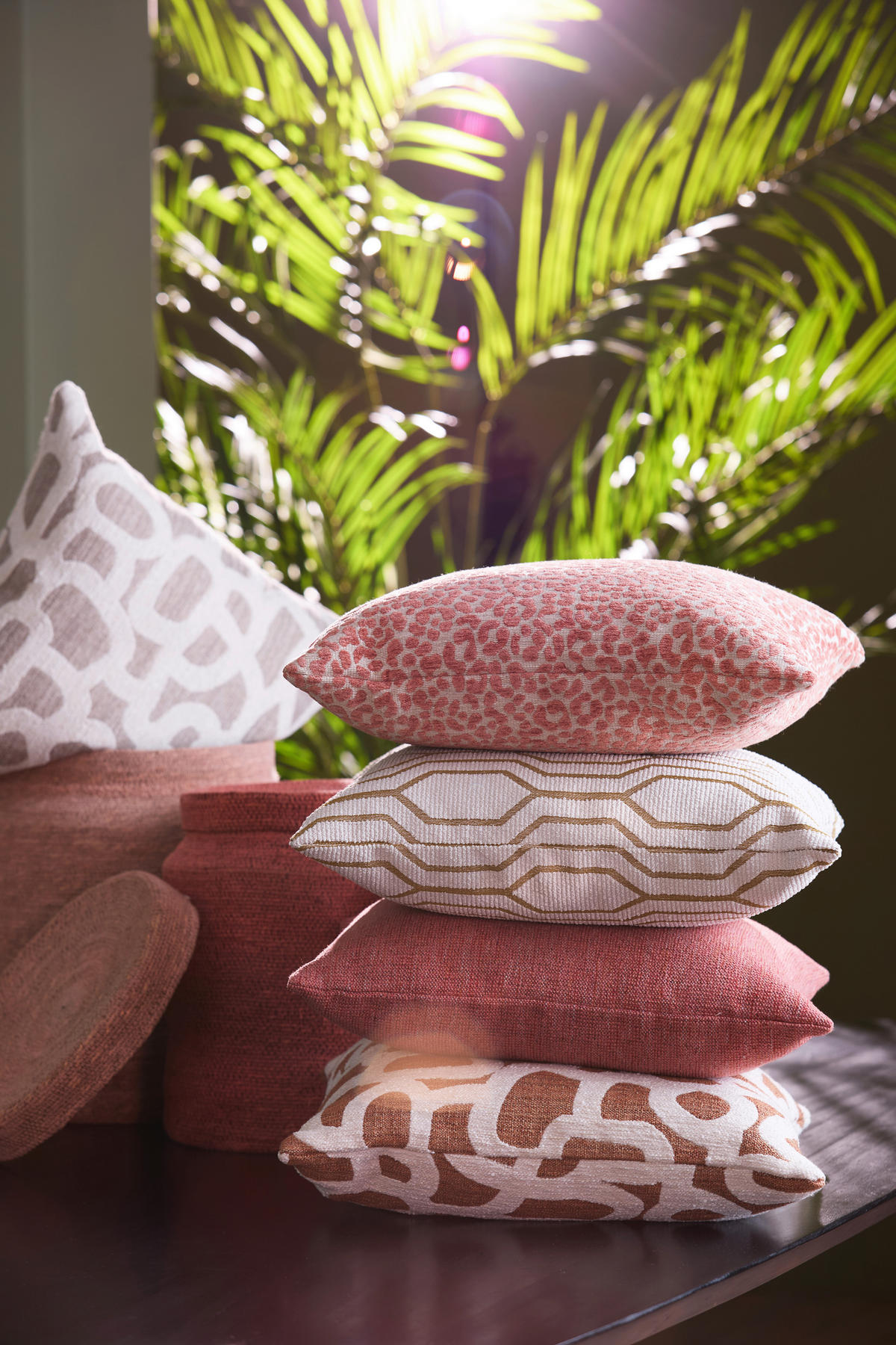 ZIERKISSEN ALPENA 45/45 cm  - Terracotta/Creme, LIFESTYLE, Textil (45/45cm) - Light & Living