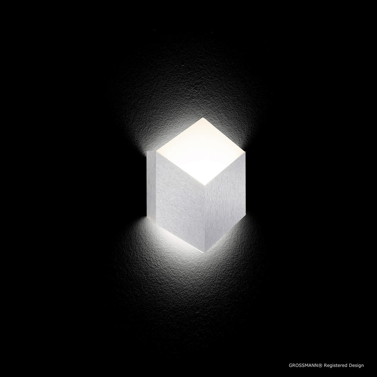 LED-WANDLEUCHTE 30,6/27,0/3,2 cm  - Alufarben, Design, Metall (30,6/27,0/3,2cm) - Grossmann