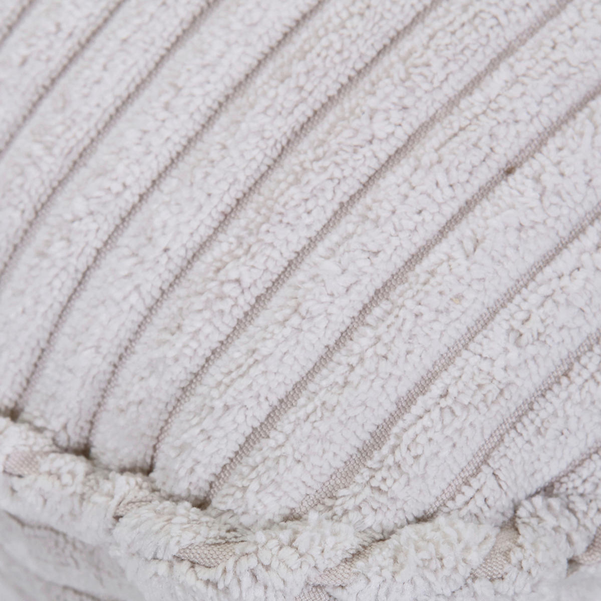 HOCKER in Textil Beige  - Beige/Schwarz, Konventionell, Textil/Metall (60/49/53cm) - MID.YOU