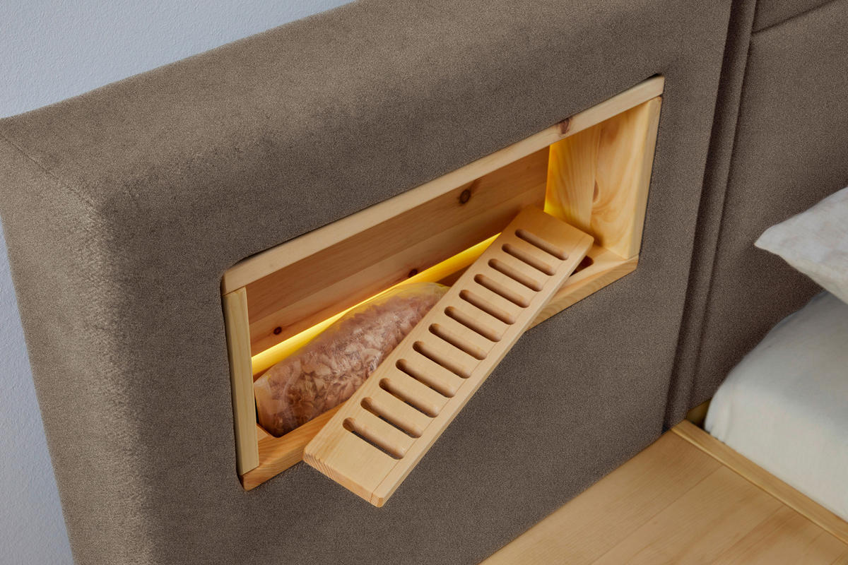 BETT 200/200 cm  in Braun, Zirbelkieferfarben  - Zirbelkieferfarben/Braun, Natur, Holz/Textil (200/200cm) - Valnatura