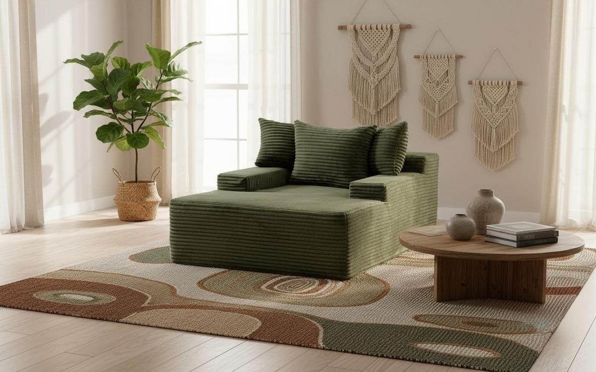 XXL-SESSEL - Grün, Design, Textil (125/63/170cm) - P & B