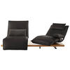 2-SITZER-SOFA in Echtleder Graubraun  - Eichefarben/Graubraun, Natur, Leder/Holz (240/63/115cm) - Koinor