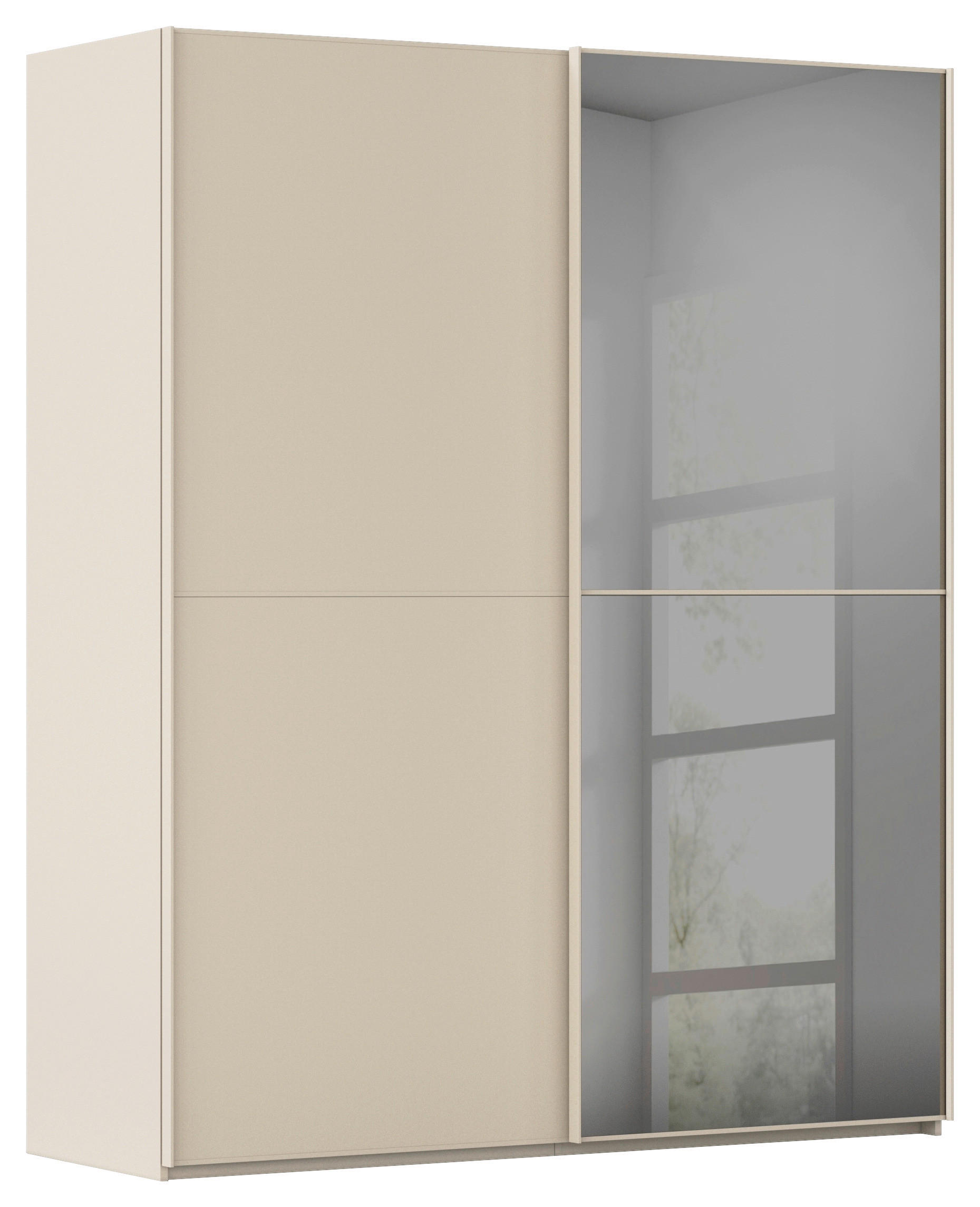 SCHWEBETÜRENSCHRANK 162/223/68 cm,  in Champagner, 2 Tür(en)  - Champagner, KONVENTIONELL, Glas/Holzwerkstoff (162/223/68cm) - Novel