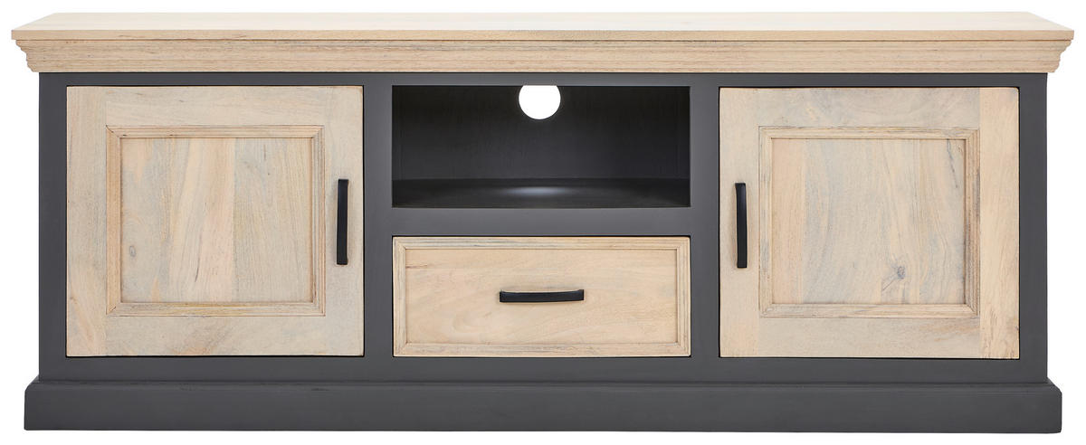 SIDEBOARD Kigali  in 160/60/40 cm  - Schwarz/Naturfarben, Natur, Holz/Metall (160/60/40cm) - Livetastic